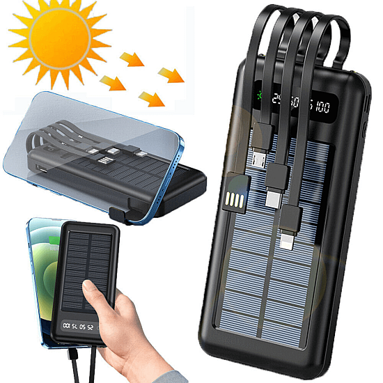 Портативна външна батерия Power Bank с капацитет 30000 mAh и Соларно Зареждане Портативна външна батерия Power Bank с капацитет 30000 mAh и Соларно Зареждане | Аксесоари
