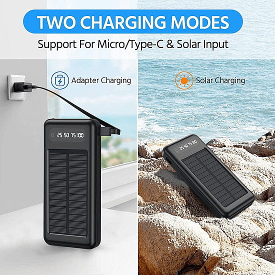 Портативна външна батерия Power Bank с капацитет 30000 mAh и Соларно Зареждане Портативна външна батерия Power Bank с капацитет 30000 mAh и Соларно Зареждане | Аксесоари