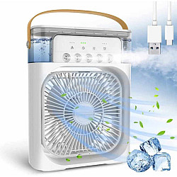 Преносим Въздушен 3 в 1 Охладител, Овлажнител и Вентилатор с Air Cooler LED и Резервоар за Вода 600 мл Преносим Въздушен 3 в 1 Охладител, Овлажнител и Вентилатор с Air Cooler LED и Резервоар за Вода 600 мл