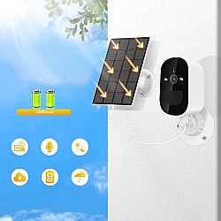 Външна Безжична Камера за Наблюдение с Батерия и Соларен Панел, Wifi, FULL HD, 5x Zoom - Rubocam