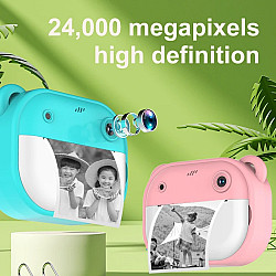 Цифров Фотоапарат за Деца AX3290 с Незабавен Печат, Видеозапис, 24MP, 1080P, 2.4 инча