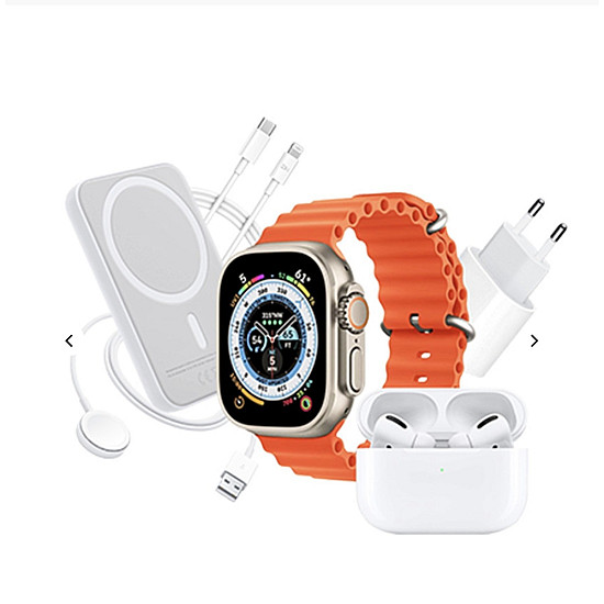 Комплект Smartwatch X8,Безжични Слушалки, Магнитна Батерия, Безжично Зарядно за Телефон и Часовник, Зарядно с Кабел за Телефон | Смарт часовници и гривни