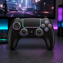 Безжичен джойстик  4015B, За Play Station 4, Черен - 13084