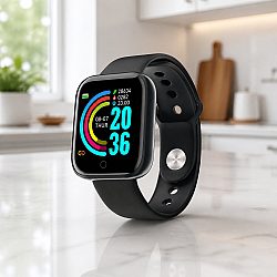 Смарт Часовник L18 - 36mm, Bluetooth, IP67 Водоустойчив, OLED Дисплей с Фитнес Тракер и Оксиметър - Черен, Сребрист, Златист