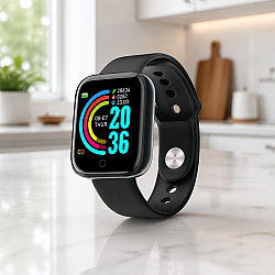 Смарт Часовник L18 - 36mm, Bluetooth, IP67 Водоустойчив, OLED Дисплей с Фитнес Тракер и Оксиметър - Черен, Сребрист, Златист
