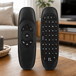Универсално дистанционно  C120, Air mouse, USB 2.4GHz, Микрофон, Черен - 13052