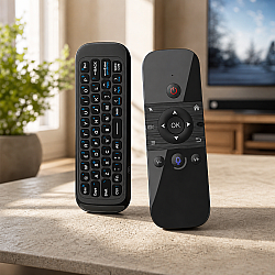 Универсално дистанционно  M8, Air mouse, USB 2.4GHz, Микрофон, IR програмируемо, Черен - 13058