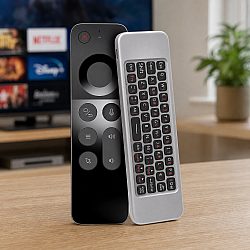 Универсално дистанционно  W3, Air mouse, USB 2.4GHz, Микрофон, IR програмируемо, Черен - 13047