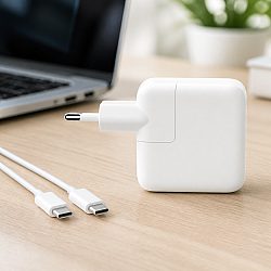 Адаптер DeTech, За Apple, 29W, Type-C, Бял - 328