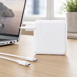 Адаптер DeTech, За Apple, 61W, Type-C, Бял - 352