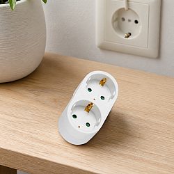 Разклонител, 2 Гнезда, 220V, Без кабел, Бял - 17706