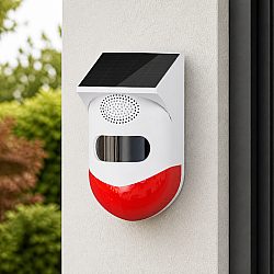 Смарт сирена  PST-CT80WR, PIR. Соларен, Wi-Fi, Tuya Smart, Бял - 91003
