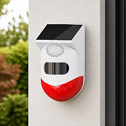 Смарт сирена  PST-CT80WR, PIR. Соларен, Wi-Fi, Tuya Smart, Бял - 91003