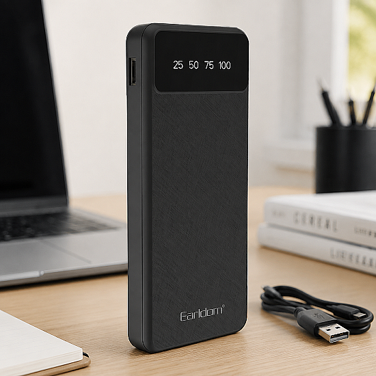 Преносима батерия Earldom ET-PB46. 10000mAh, Черен - 87060 | Аксесоари за телефон