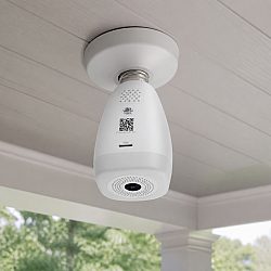 Смарт охранителна камера PST-F30A-3MP, 3.0Mp, Fisheye, За фасунга E27, Wi-Fi, Tuya Smart, Бял - 91030