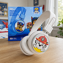 Детски безжични светещи слушалки Paw Patrol с далматинеца Маршал - бели MF-202E с Bluetooth 5.3