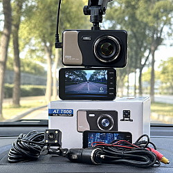 Видеорегистратор DVR две камери AT T600 с 4 инча дисплей 12mpx