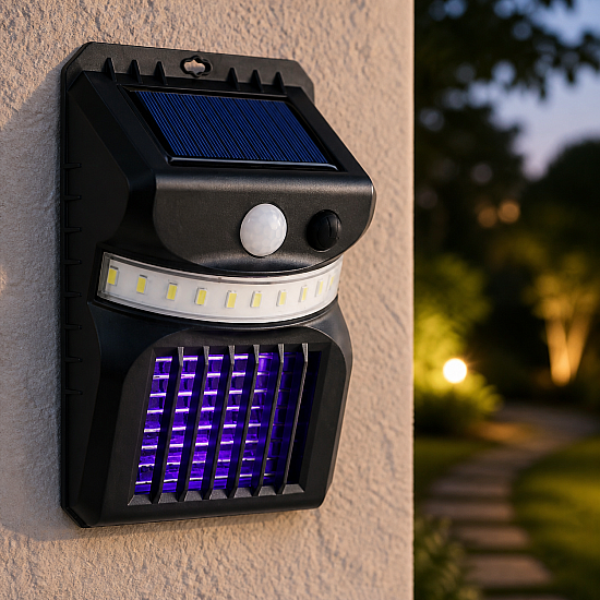 Соларна лампа/прожектор против комари с UV защита и LED осветление | Осветителни тела
