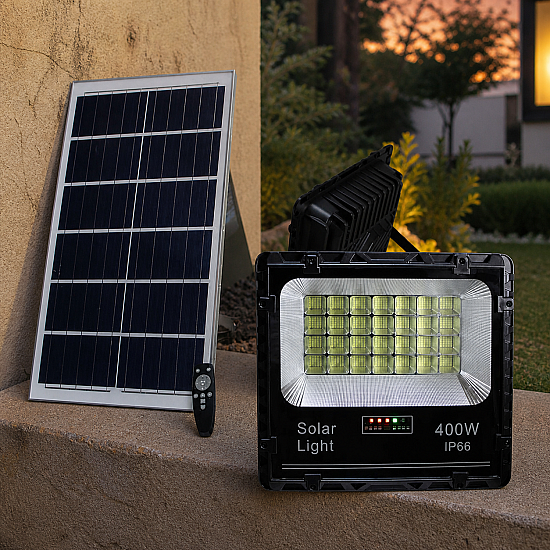 Соларна LED лампа с панел 400W | Осветителни тела