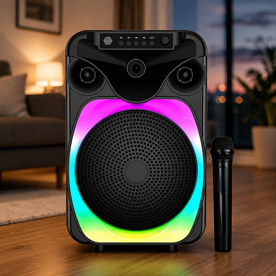 Преносима караоке Bluetooth тонколона 8133 с RGB светлини | Безжични колони