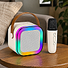 Преносима RGB караоке тонколона K12 с безжичен микрофон | Безжични колони