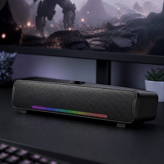Тонколона Саундбар Onikuma L16, 2x5W, Bluetooth, USB, RGB | Безжични колони