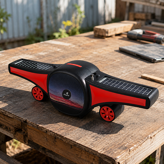 Тонколона Kisonli SC-21, Bluetooth, Солар, USB, SD, FM, Черен - 22321 | Безжични колони