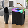 Тонколона Kisonli G22 с Безжичен Микрофон, Караоке, Bluetooth, USB, SD, AUX, RGB | Безжични колони