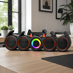 Тонколона Kisonli LED-918, Bluetooth, USB, SD, RGB, AUX, FM