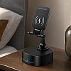 Тонколона със стойка за телефон Kisonli M5, Bluetooth, Безжично зареждане, FM, AUX, RGB | Безжични колони