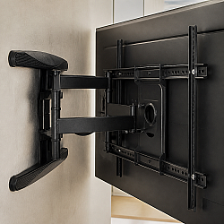 Стойка за телевизор No brand, За стена, С подвижно рамо, До 75", Черен - 17935