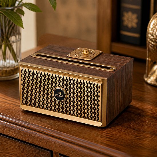 Тонколона Kisonli G1, Bluetooth, USB, SD, AUX, FM, Кафяв - 22309 | Безжични колони
