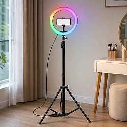 LED Ринг Лампа 10/12 инча с Трипод и Дистанционно управление - RING RGB LIGHT: Ваш път към перфектна осветеност и творчество
