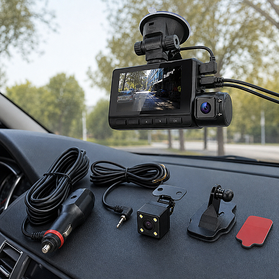 Видеорегистратор с 2 камери FUll HD VIDEO CAR DVR + Камера за задно виждане Видеорегистратор с 2 камери FUll HD VIDEO CAR DVR + Камера за задно виждане | Интериор