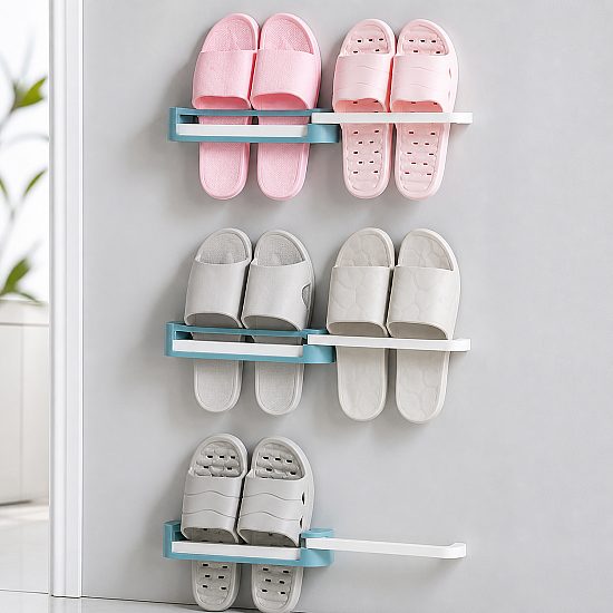 Стенен органайзер за обувки, 3в1 - Bathroom Slippers Rack | Домашни потреби и Органайзери