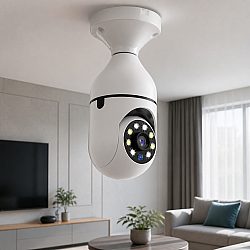 Безжична WiFi Въртяща се Камера за Фасунга Крушка Лампа с FULL-HD Нощно Виждане