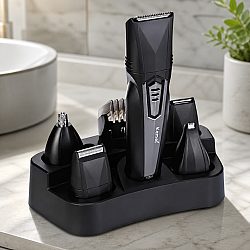 Kemei KM-640: Безжична Машинка за Подстригване - 8 в 1 Комплект с Мощност 3 W и Включени Аксесоари