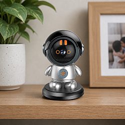 Интелигентна Робот Камера Robi WiFi - 3MP HD Видеонаблюдение с Вградена Батерия, Двупосочен Звук и Аларма за Движение и Звук