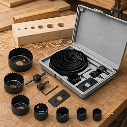 Комплект триони за дупки за дърво и гипсокартон–16 части (от 19 mm до 127 mm)