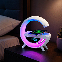 RGB Интелигентна Bluetooth LED Лампа BT-3401 с Безжично Зарядно и Множество Функции - Подходяща за Възрастни и Деца