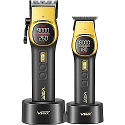 Комплект машинки за подстригване и контури VGR V-885-S2G Gold Series,професионален тример и машинка за коса