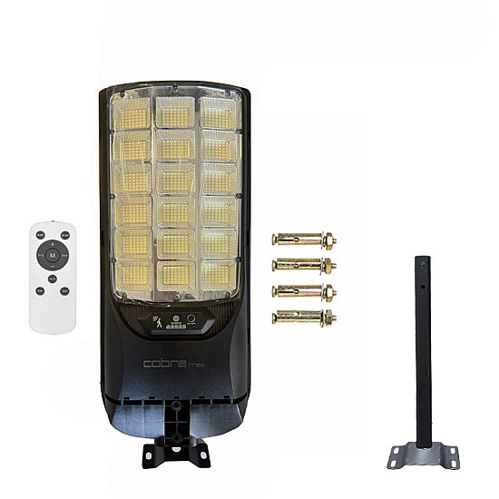 Соларна улична лампа COBRA MAX 900W и 1350W със сензор за движение и стойка | Осветителни тела