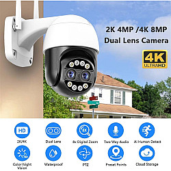 Външна Wi-Fi камера 8MP с двойна леща,Авто Zoom, Автоматично Проследяване, Разпознаване на човешка форма