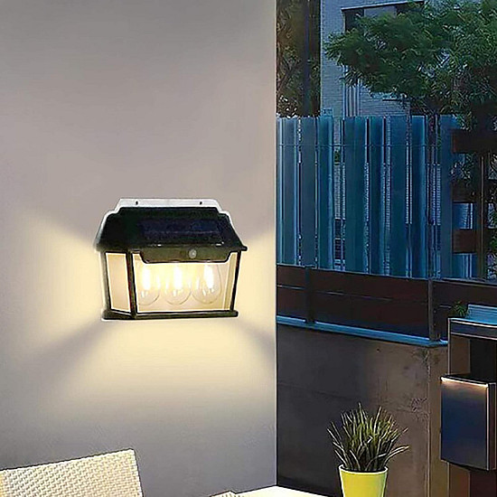 Соларна стенна лампа с 3 LED крушки Соларна стенна лампа с 3 LED крушки | Осветителни тела