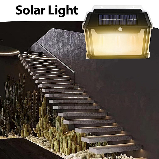 Соларна стенна лампа с 3 LED крушки Соларна стенна лампа с 3 LED крушки | Осветителни тела