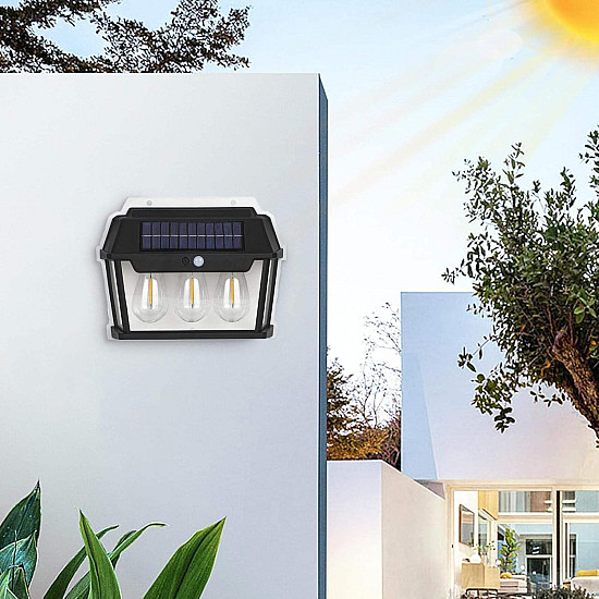 Соларна стенна лампа с 3 LED крушки Соларна стенна лампа с 3 LED крушки | Осветителни тела