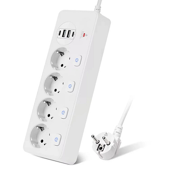 Разклонител със защита 4 гнезда, 2 USB, 2 Type-C Fast Charge 504-EU 5220 | Смарт устройства