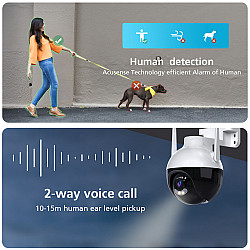 Куполна Wi-Fi Камера Cobra Smart Sphere,4MP, 4 LED, AI Автоматично Следене