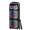 Професионална караоке парти тонколона BTS-2172 с Dual 12″, Bluetooth, RGB, 2 безжични микрофона | Безжични колони