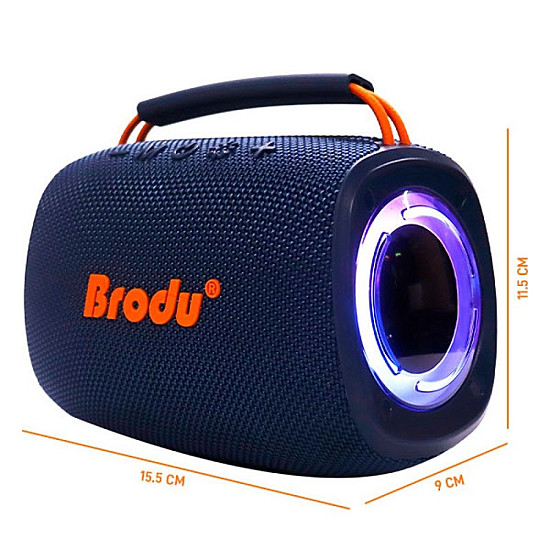 Bluetooth колонка Brodu с RGB LED светлини,компактна, мощна и стилна | Безжични колони